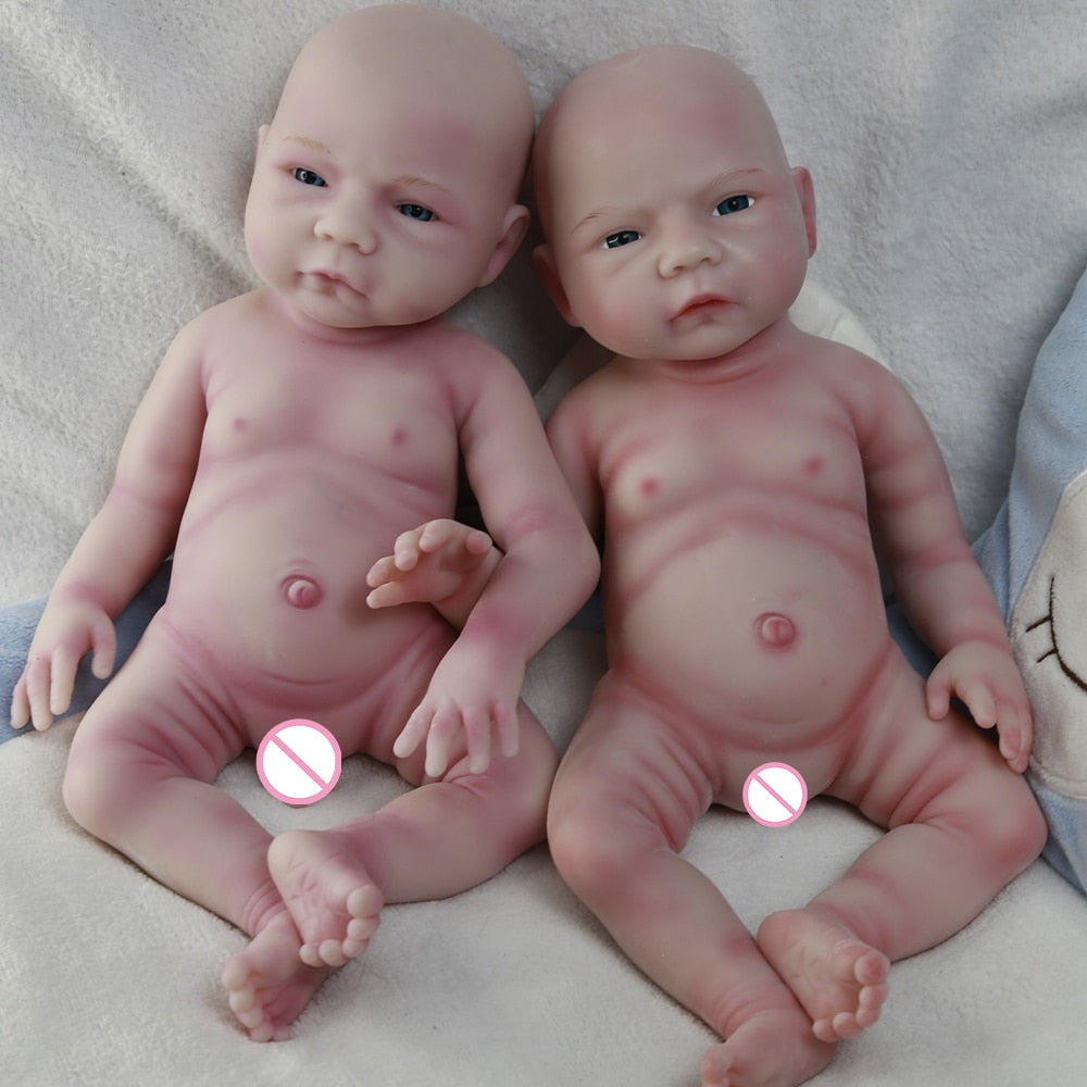 Realistic Silicone Reborn Baby Doll, Soft Twin Doll Toy, 47cm 3.1kg Accompany Doll Birthday Halloween Kids Gift 2022 New Arrival