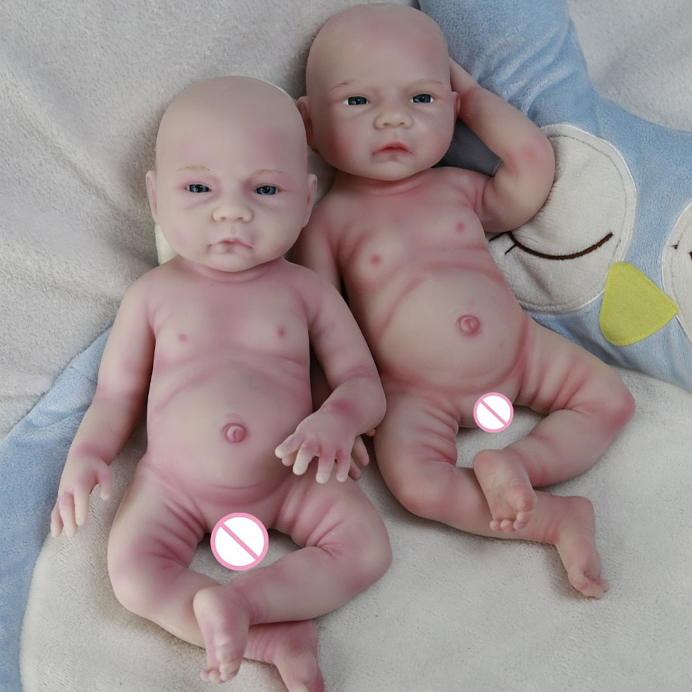 Realistic Silicone Reborn Baby Doll, Soft Twin Doll Toy, 47cm 3.1kg Accompany Doll Birthday Halloween Kids Gift 2022 New Arrival