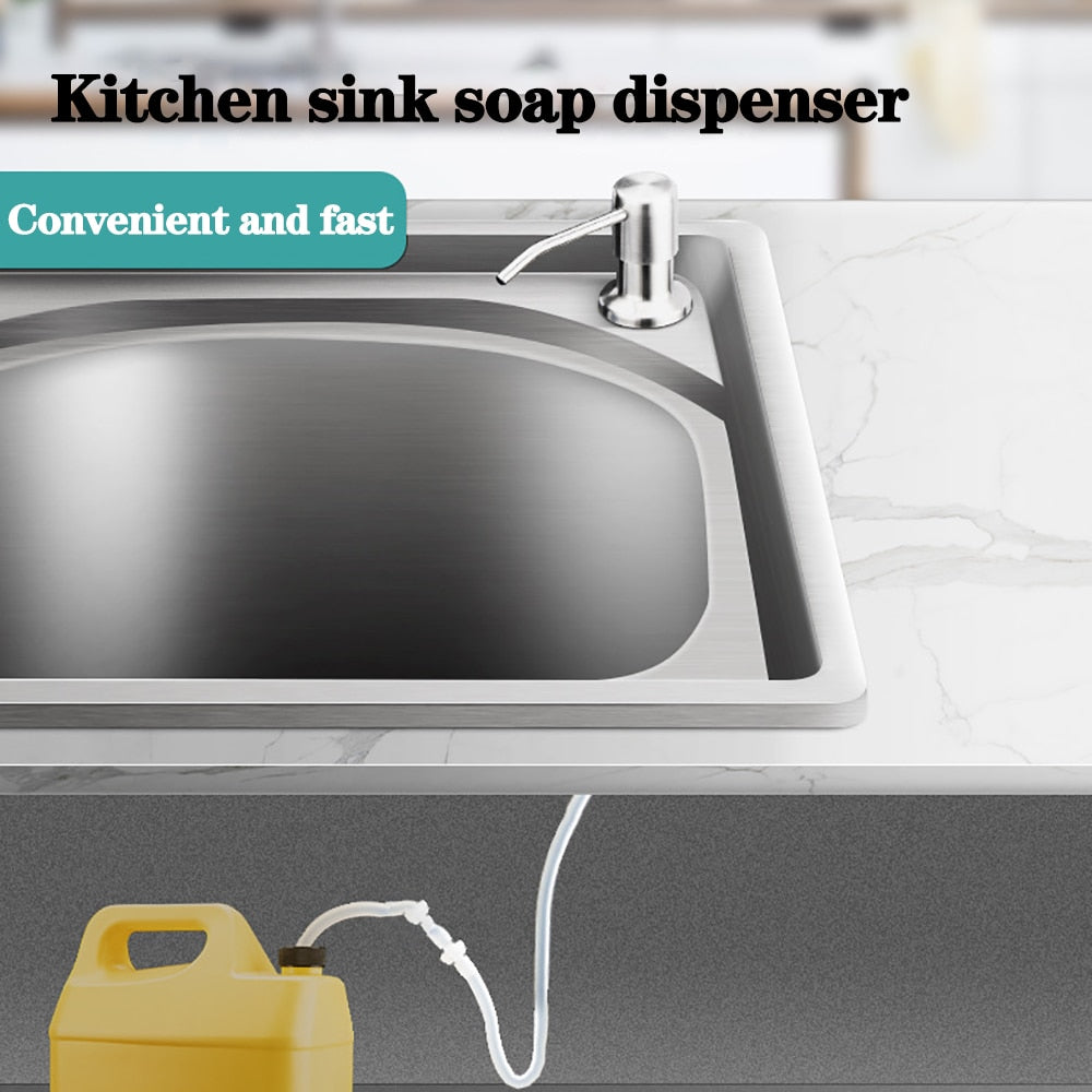 Kitchen Sink Soap Dispenser Black ABS Dispenser Detergent Liquid Soap Lotion Dispensers Stainless Steel