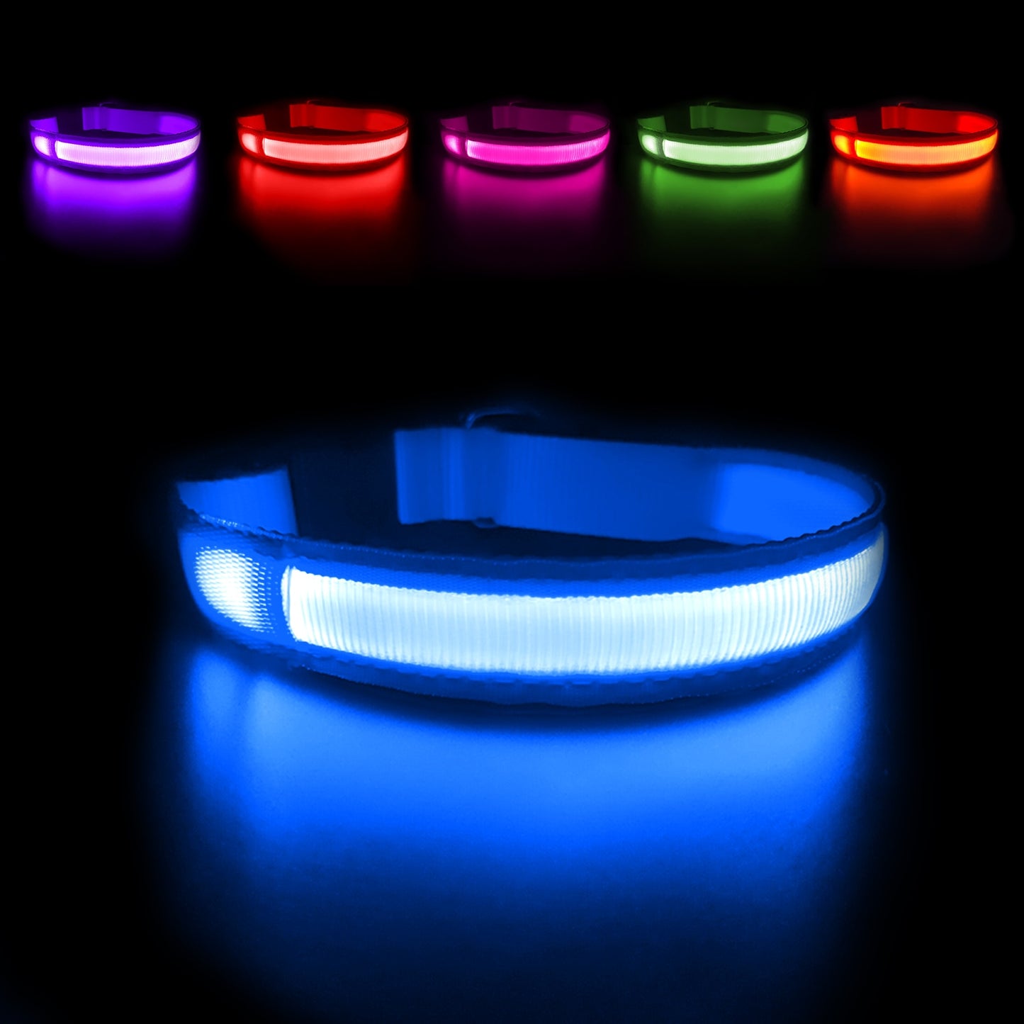 MASBRILL LED Dog Collar Luminous Pet Supplies Dog Collar Waterpoof Safety Glow Necklace Flashing Lighting Up Collars Accessories