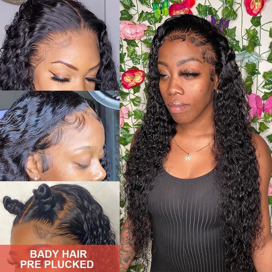 Water Wave Lace Front Wig Full Lace Front Human Hair Wigs 30 34 Inch HD Wet And Wavy Loose Deep Wave Frontal