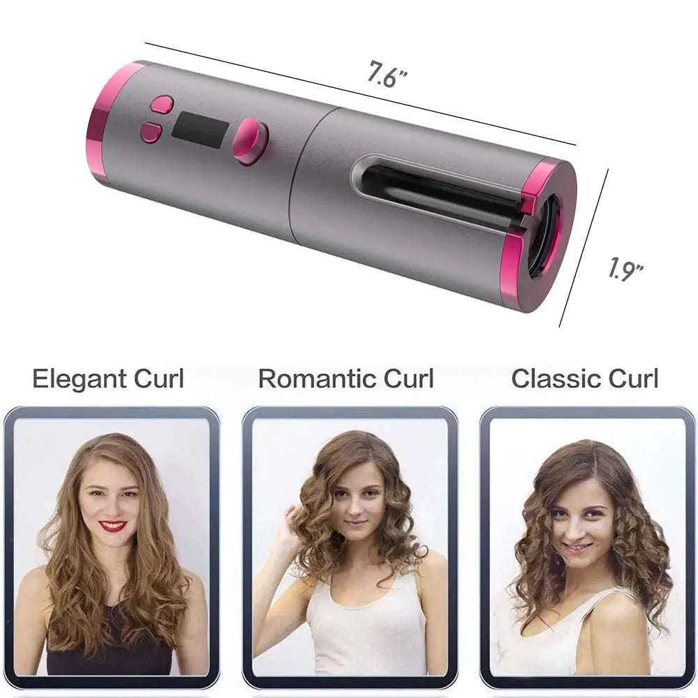 Cordless Automatic Hair Curler Portable Wireless USB