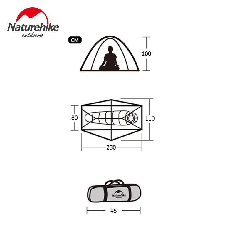 Naturehike Cloud Up 1 Ultralight 1 Person Tent Portable Waterproof 20D 210T Outdoor Hiking Travel Beach Fishing Camping Tent