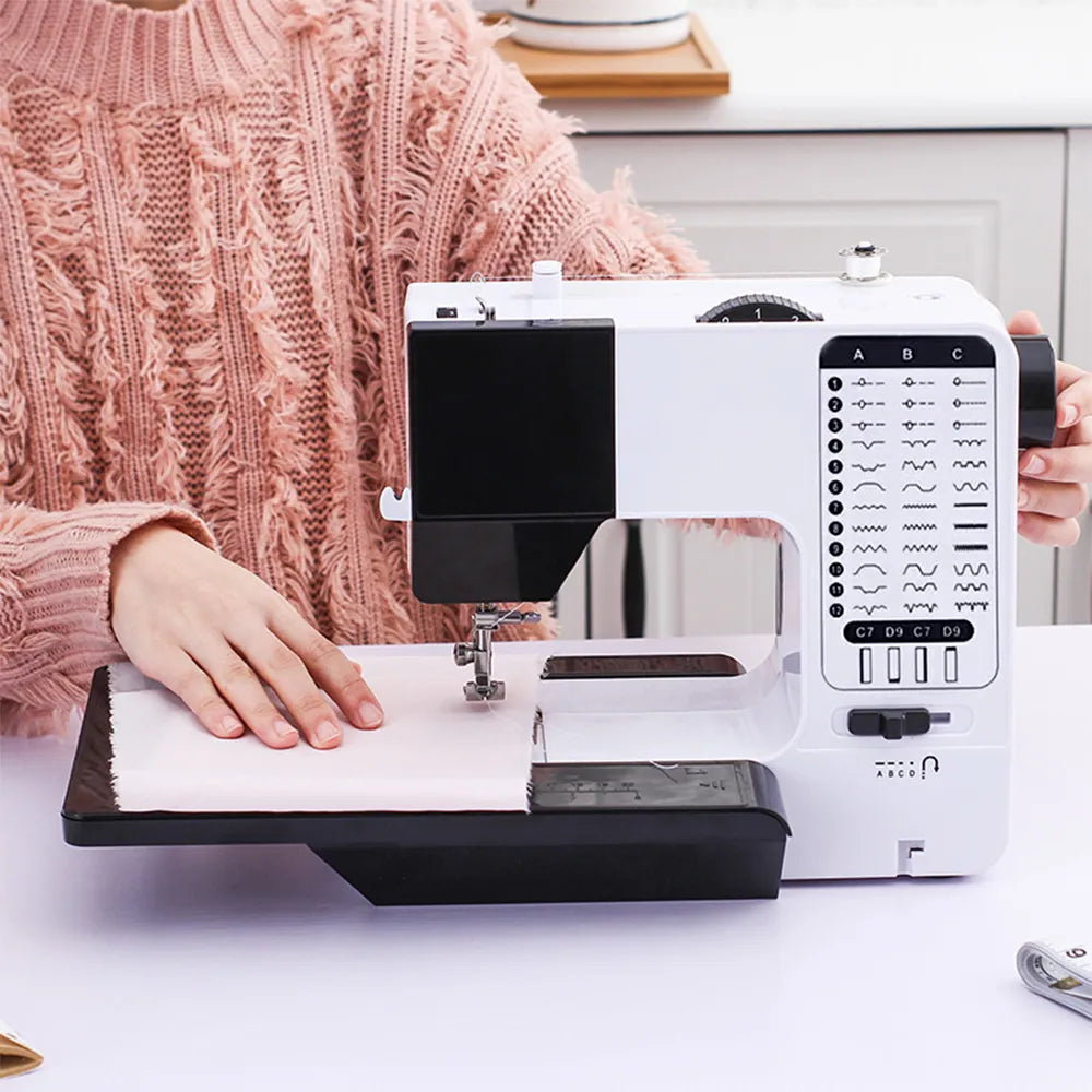 38 Stitches Mini Sewing Machine LED Light Desktop Household Electric Beginners Portable for Patchwork Home Textile SewingMachine