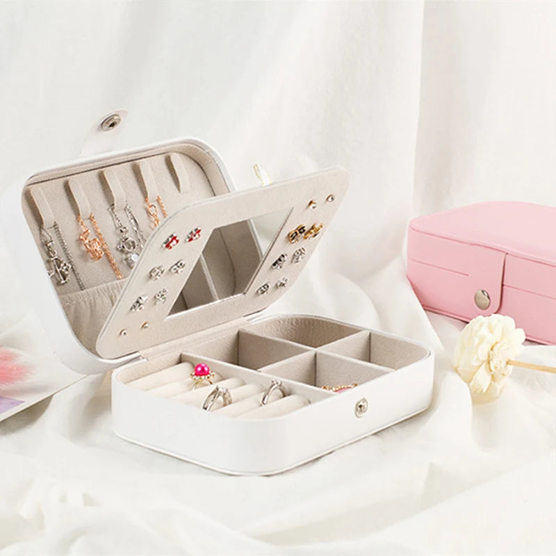 Jewelry Casket Locked Box Compartment Portable