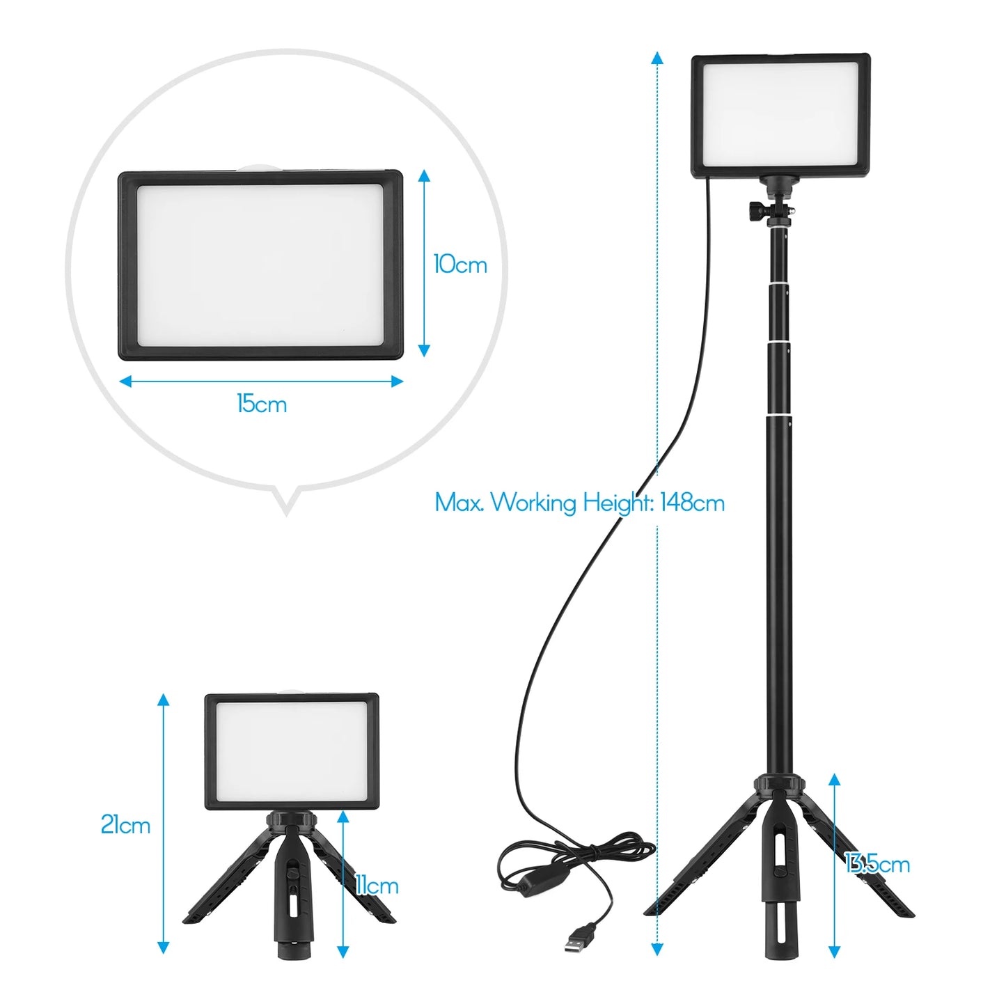 Andoer USB LED Video Light Photography Lighting 3200-5600K