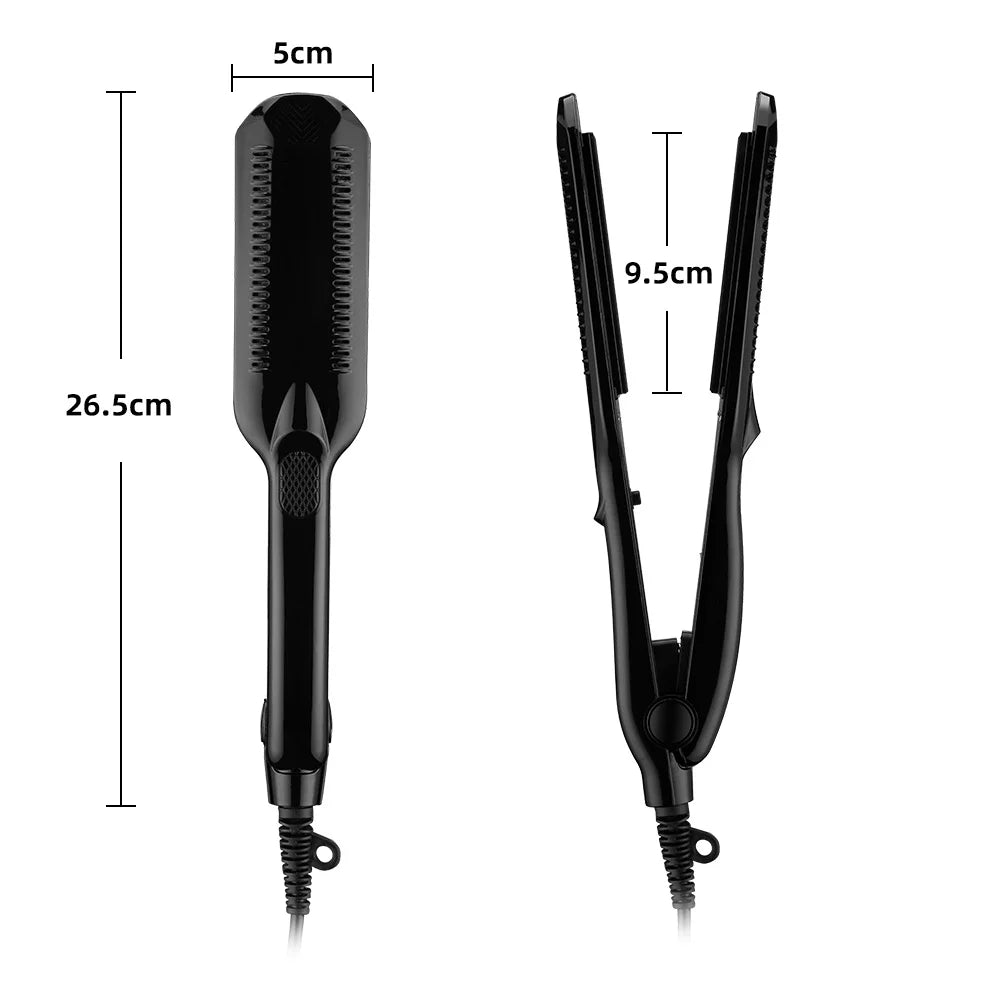 Temperature Control Corrugated Curling Hair Straightener Crimper