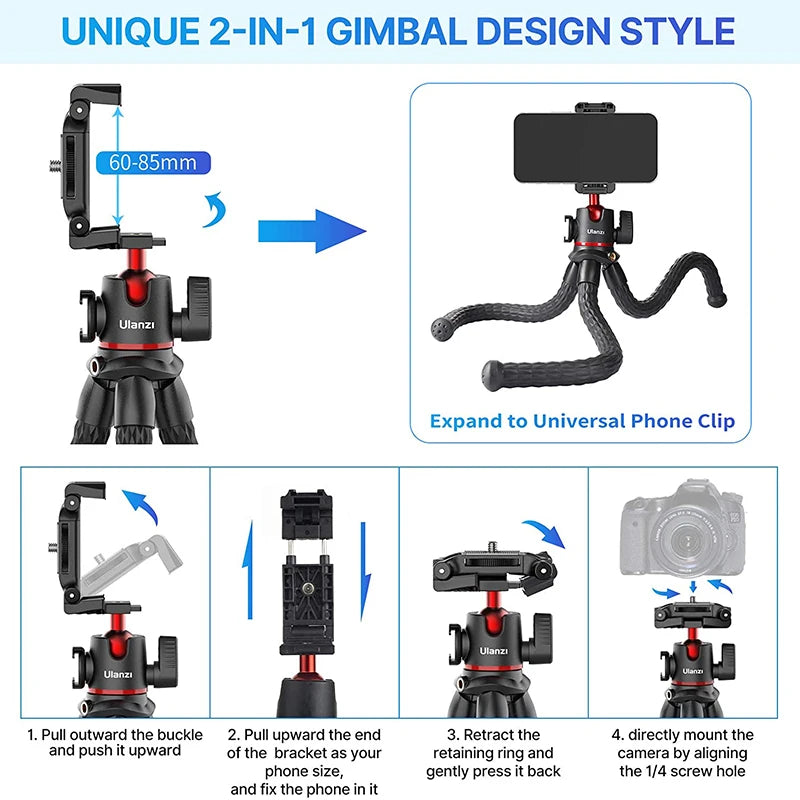 VIJIM Ulanzi MT-33 Flexible Octopus Tripod for Phone Camera