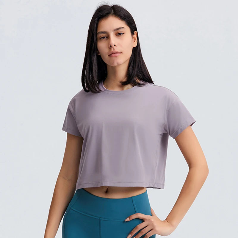 Loose Blouses Plus Size Seamless Sport T-shirts