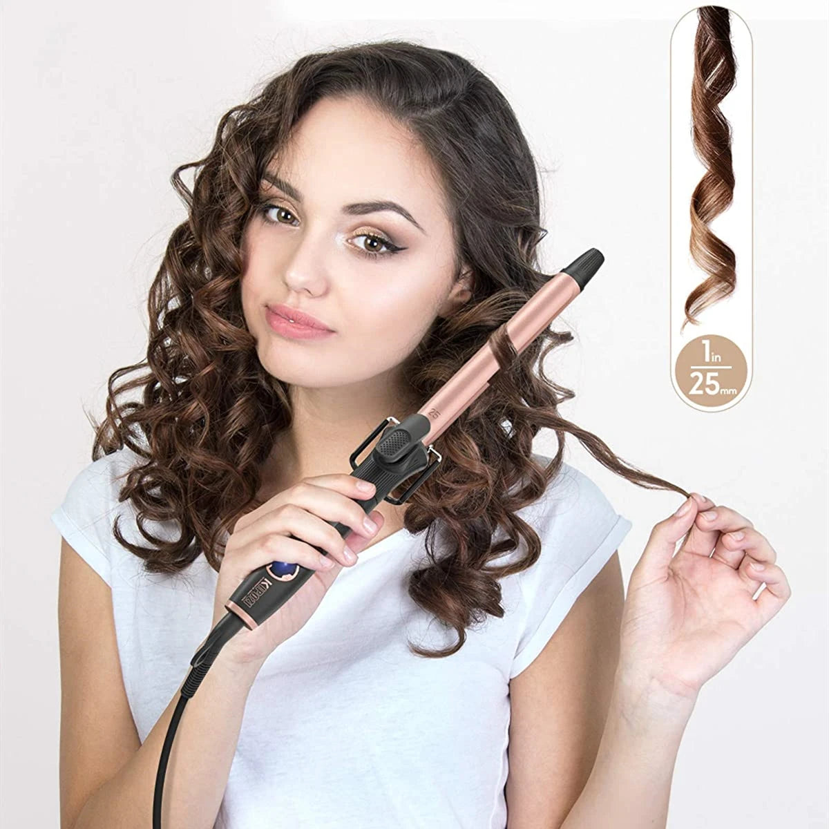 KIPOZI Professional Hair Curling Iron 25mm & 30mm