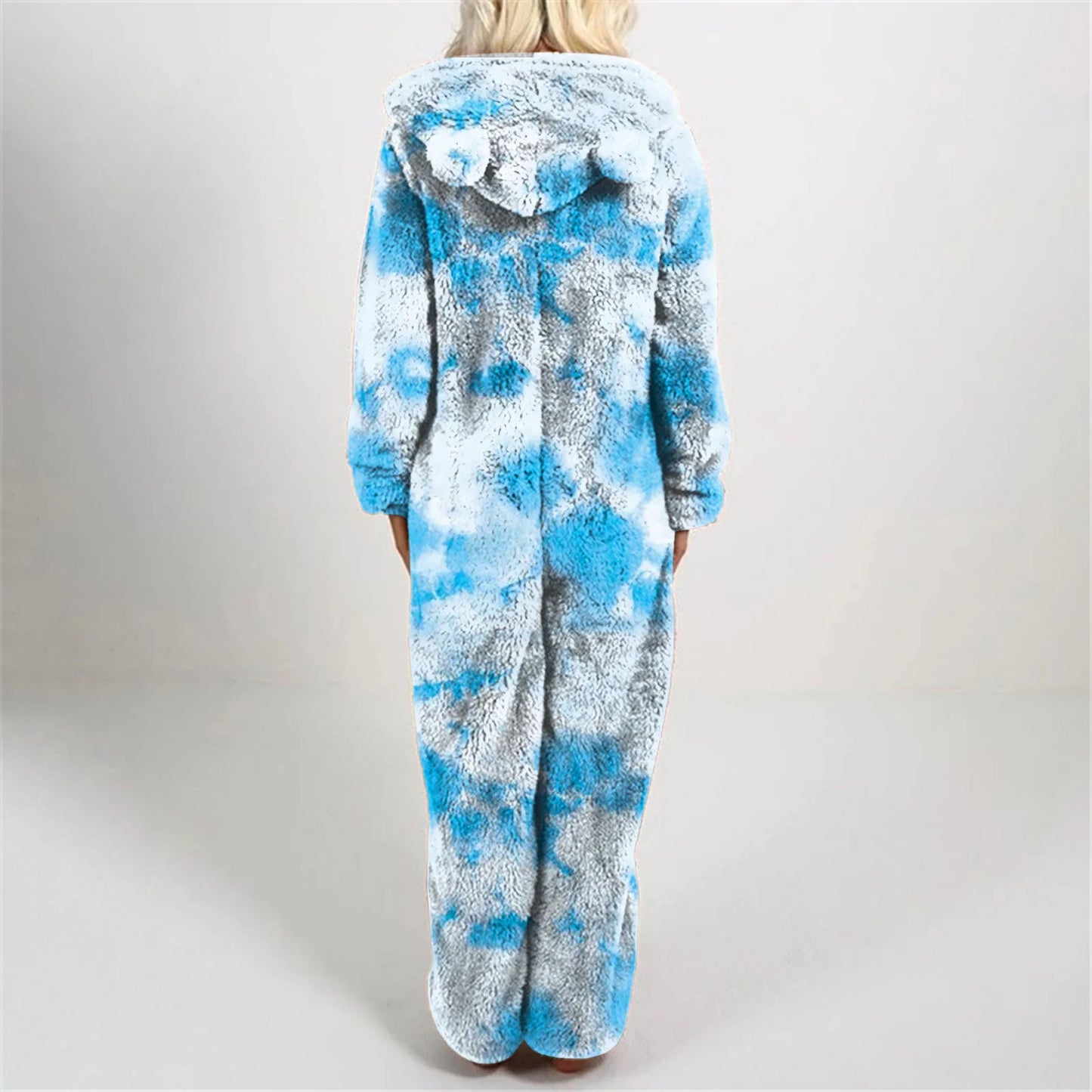 Winter Warm Tie Dye Pyjamas Women Onesize