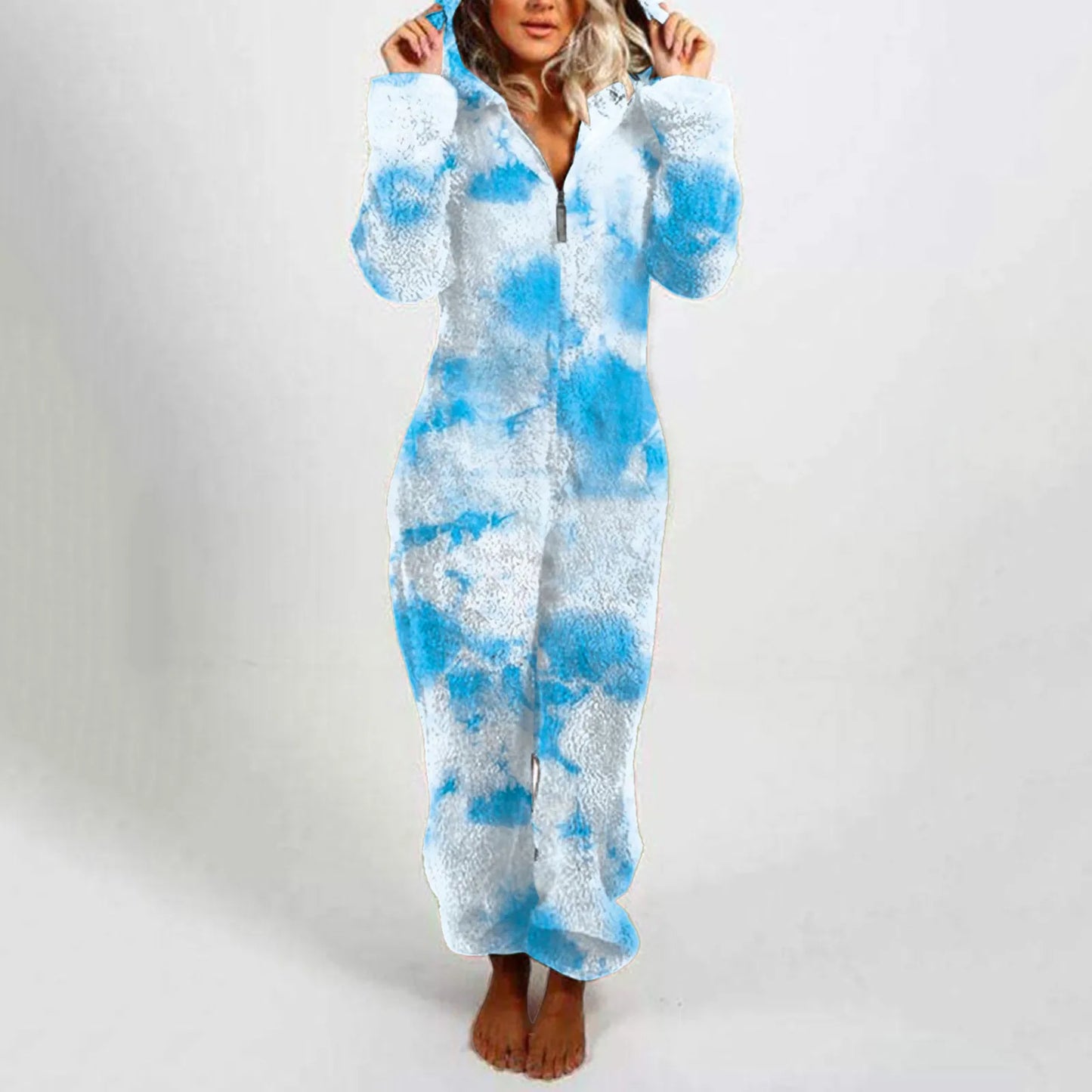 Winter Warm Tie Dye Pyjamas Women Onesize