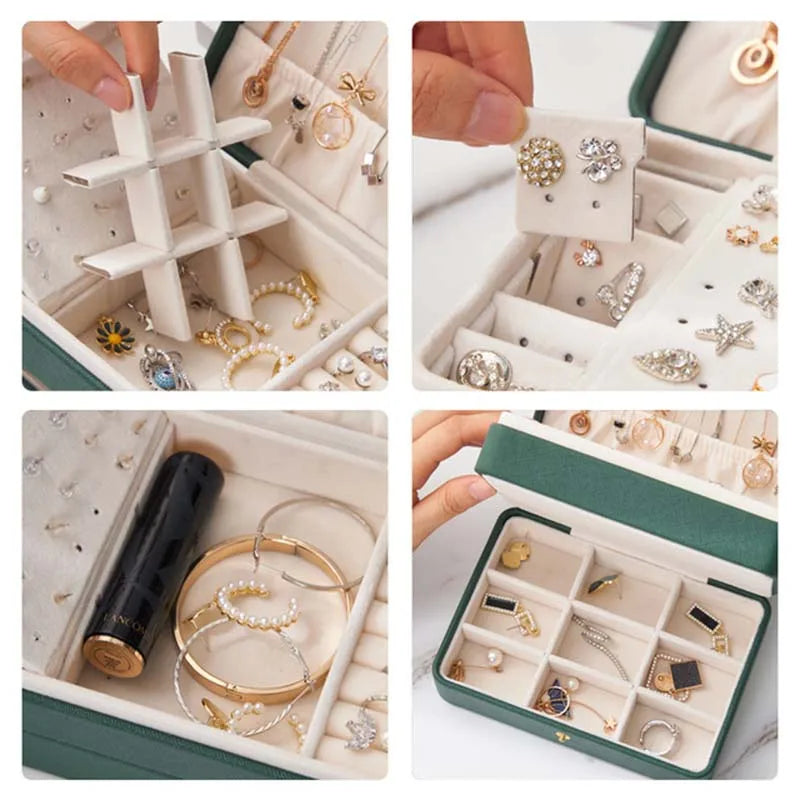 Double-layer Jewelry Box Ring Necklace Display Cases