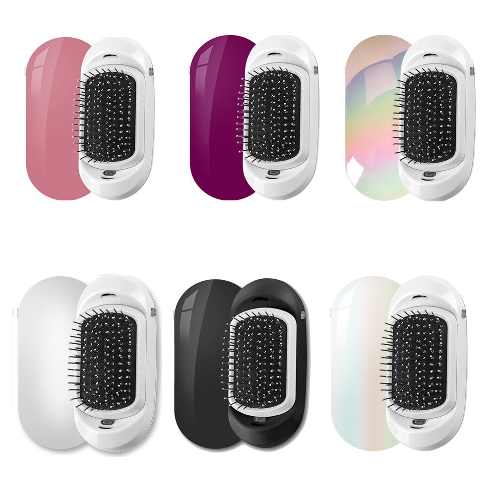 New Version Ionic Hairbrush Portable Negative Ions Product Electric Massage Hairbrush Anti-static Hair Brush