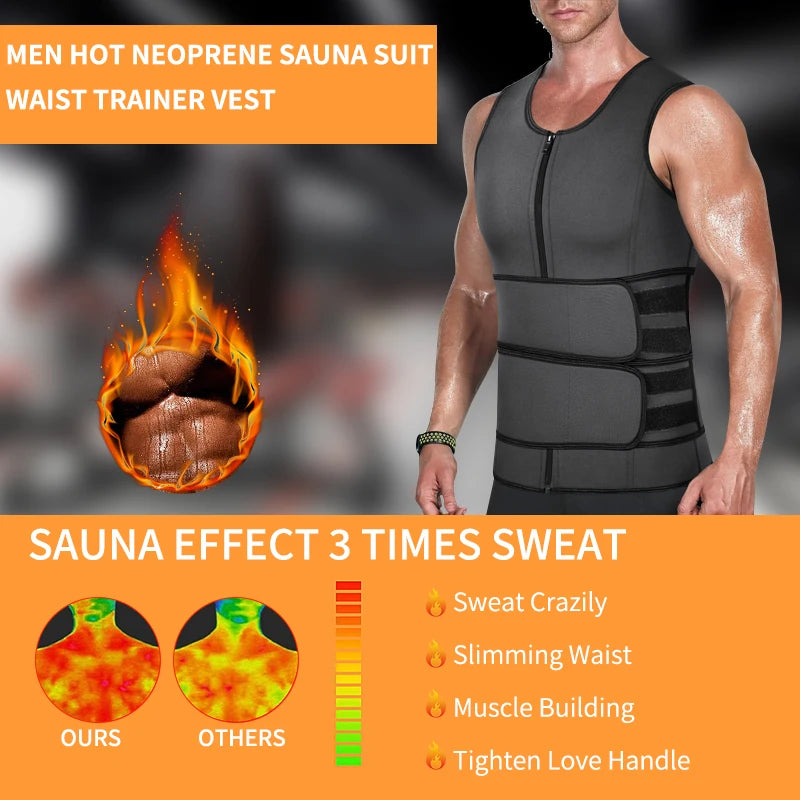 Neoprene Sweat Vest for Men Waist Trainer Vest Adjustable