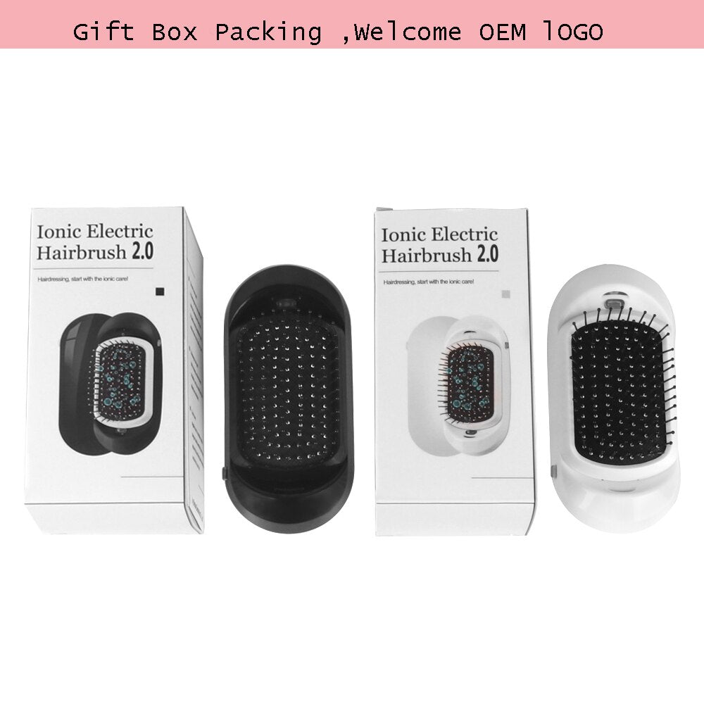 New Version Ionic Hairbrush Portable Negative Ions Product Electric Massage Hairbrush Anti-static Hair Brush