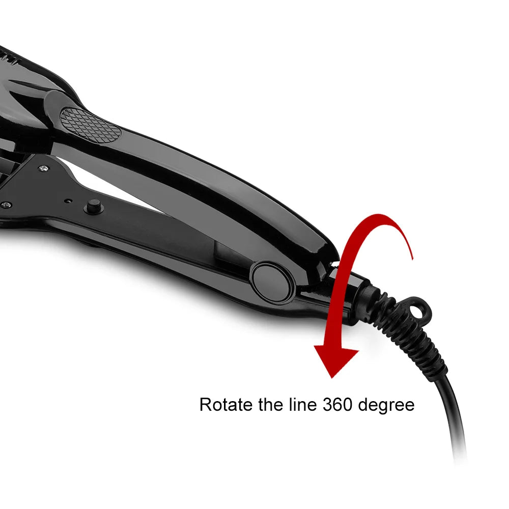 Temperature Control Corrugated Curling Hair Straightener Crimper