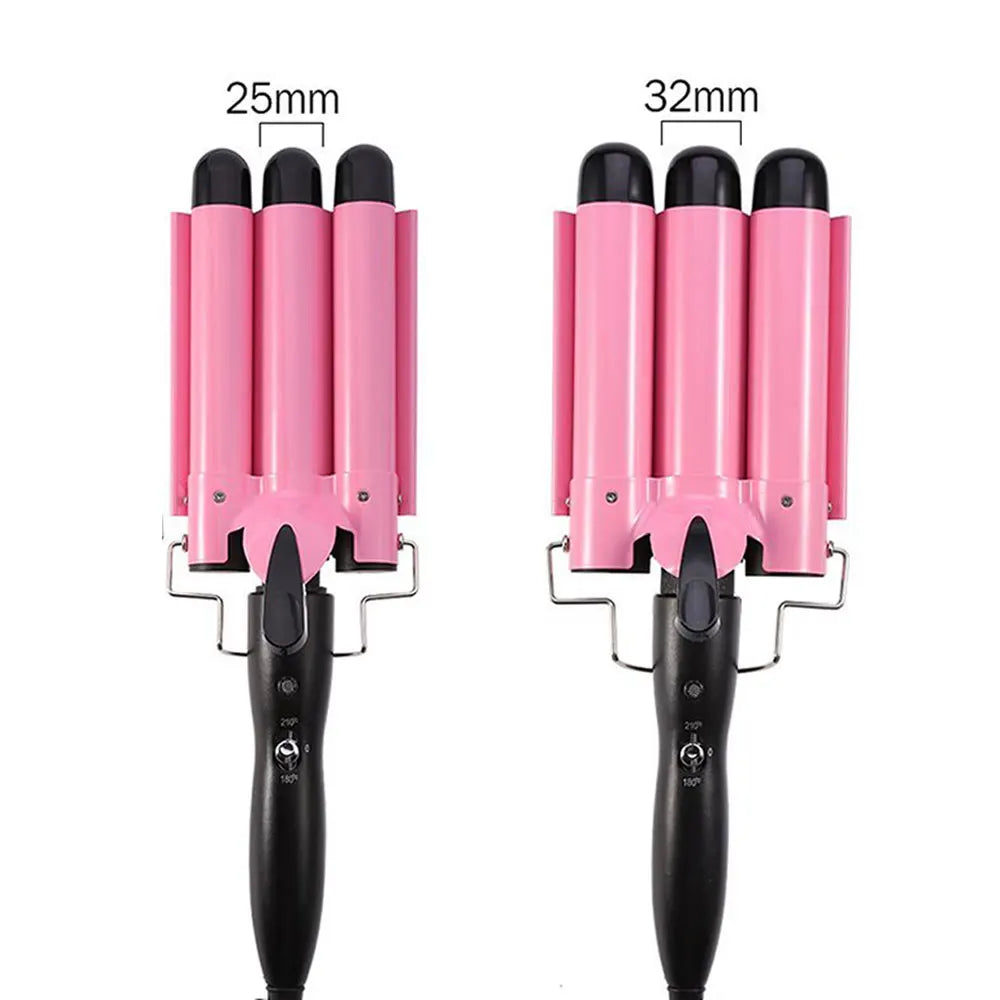 Ceramic Triple Barrel Hair Curler Professional Iron