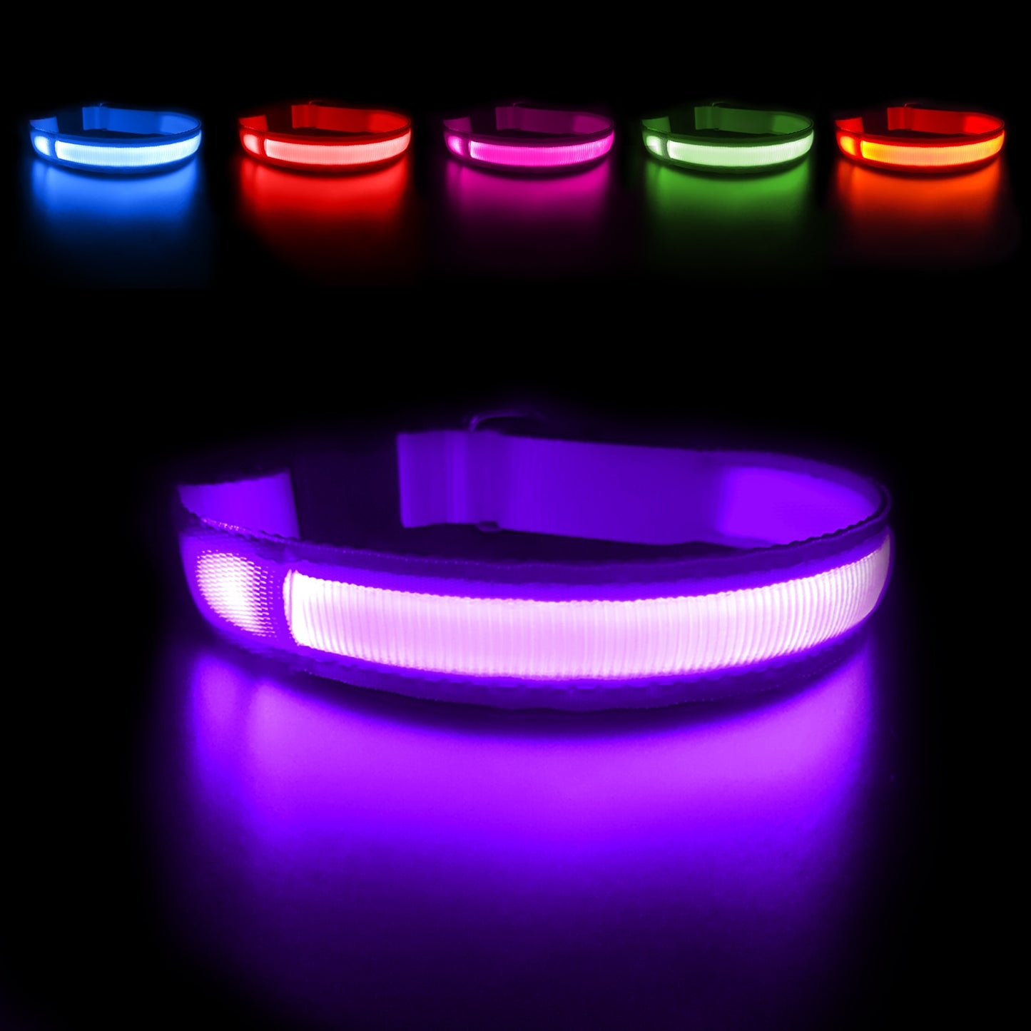 MASBRILL LED Dog Collar Luminous Pet Supplies Dog Collar Waterpoof Safety Glow Necklace Flashing Lighting Up Collars Accessories