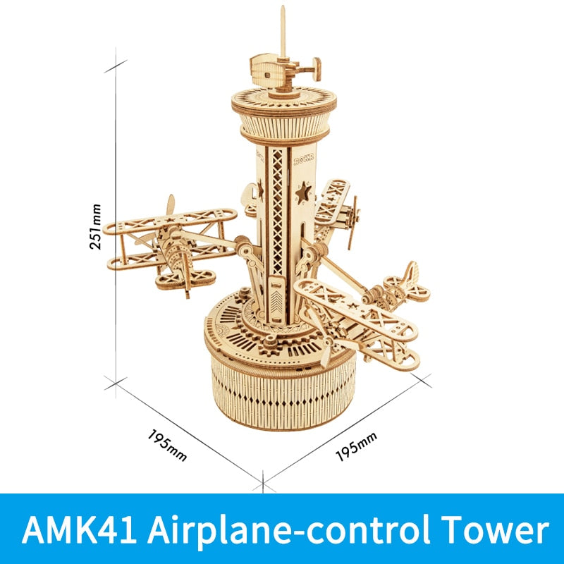 Robotime Rokr Music Box 3D Wooden Puzzle Game Assembly Model Building Kits