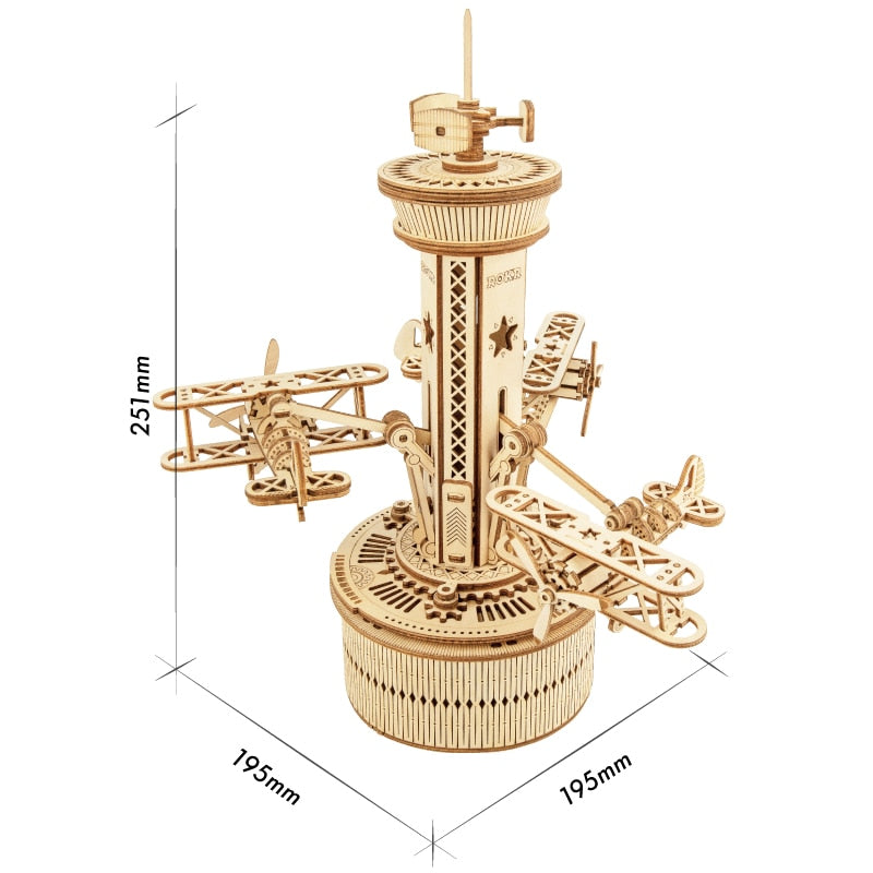 Robotime Rokr Music Box Starry Night 3D Wooden Puzzle Game Assembly Model Building