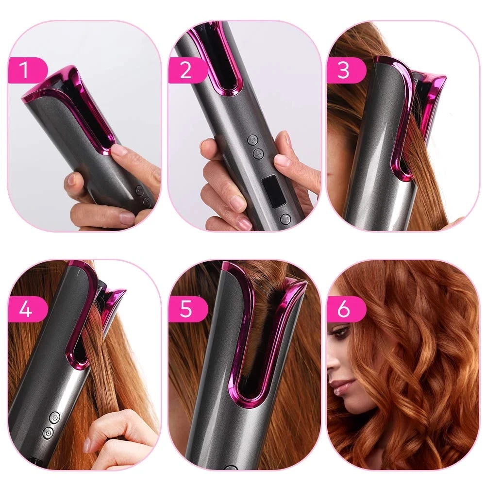 Automatic Hair Curler Wireless USB Rechargeable