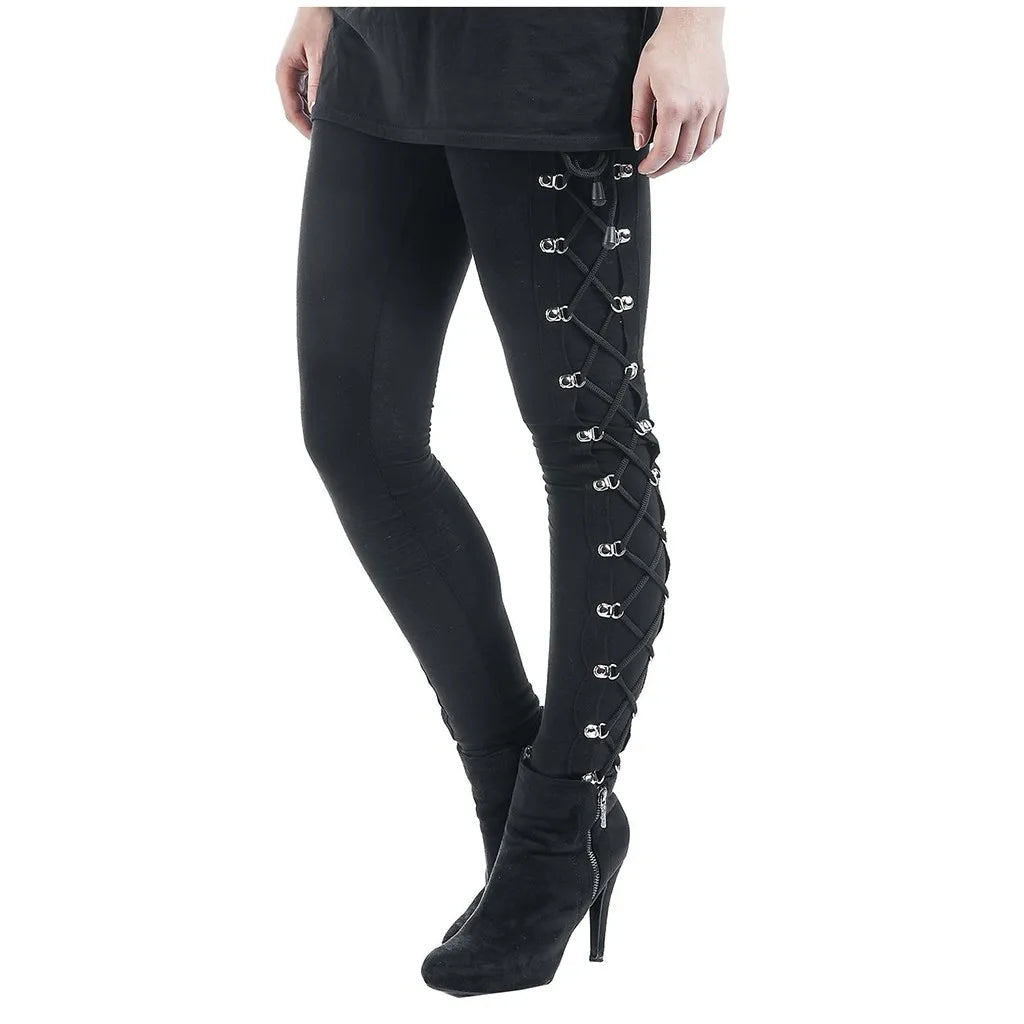 Y2k Gothic Pants Leggings Ladies Harajuku Side Lace Up