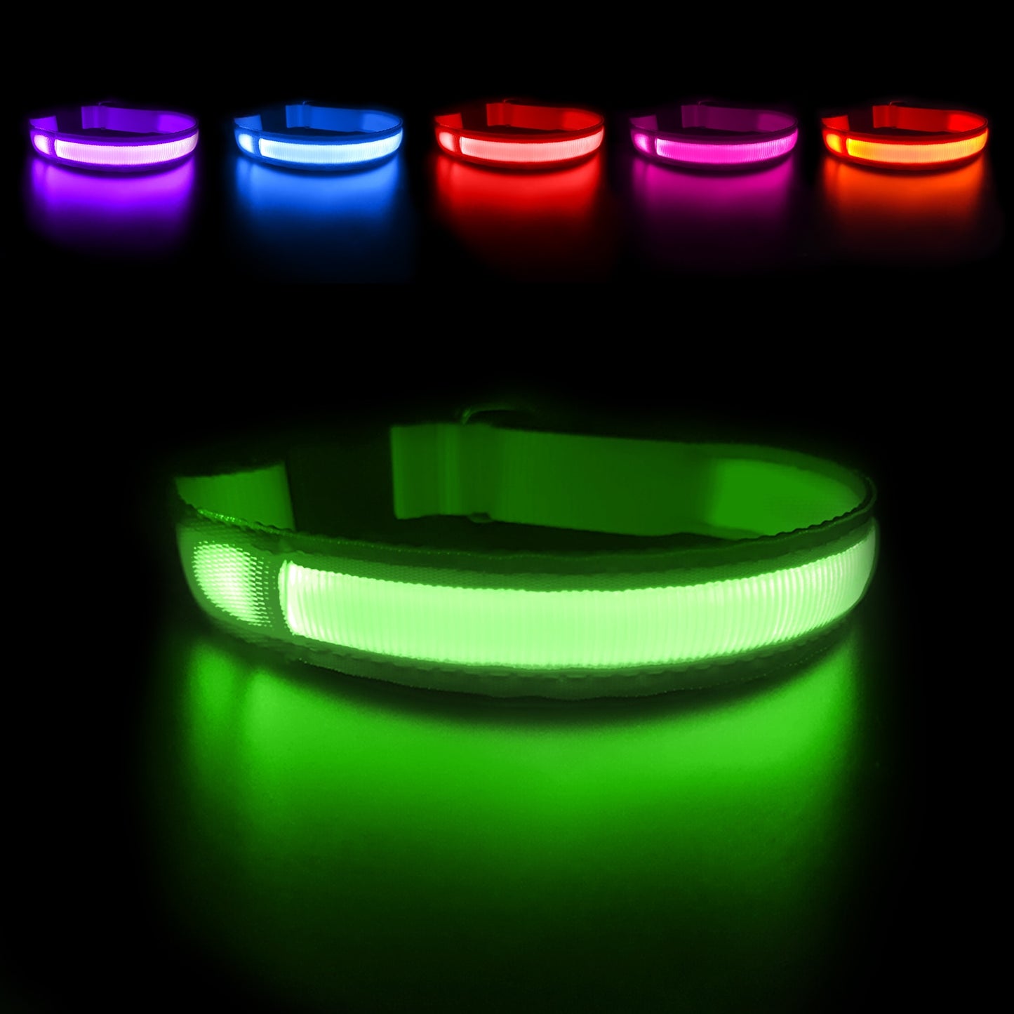 MASBRILL LED Dog Collar Luminous Pet Supplies Dog Collar Waterpoof Safety Glow Necklace Flashing Lighting Up Collars Accessories