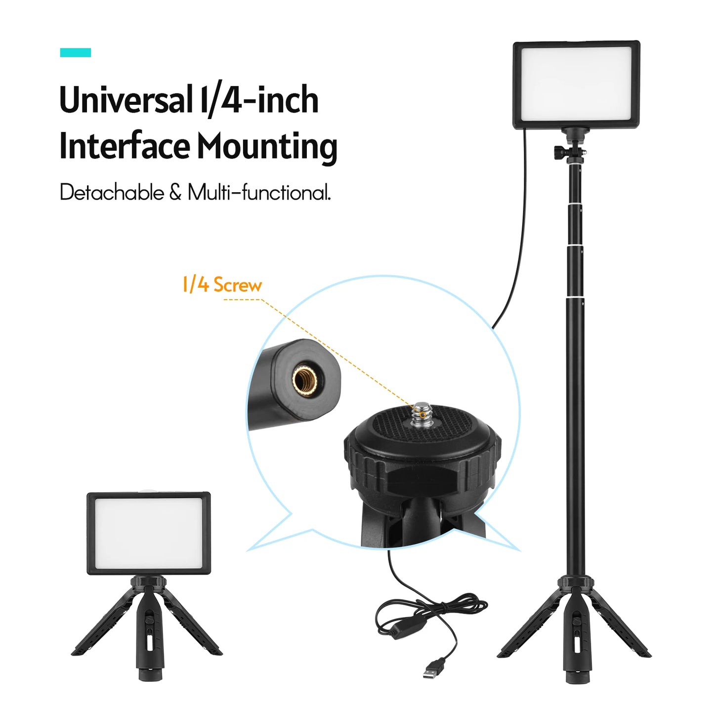 Andoer USB LED Video Light Photography Lighting 3200-5600K