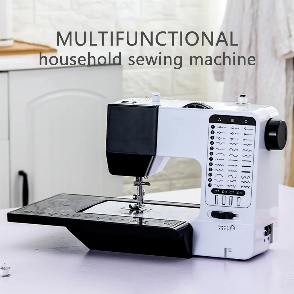 38 Stitches Mini Sewing Machine LED Light Desktop Household Electric Beginners Portable for Patchwork Home Textile SewingMachine