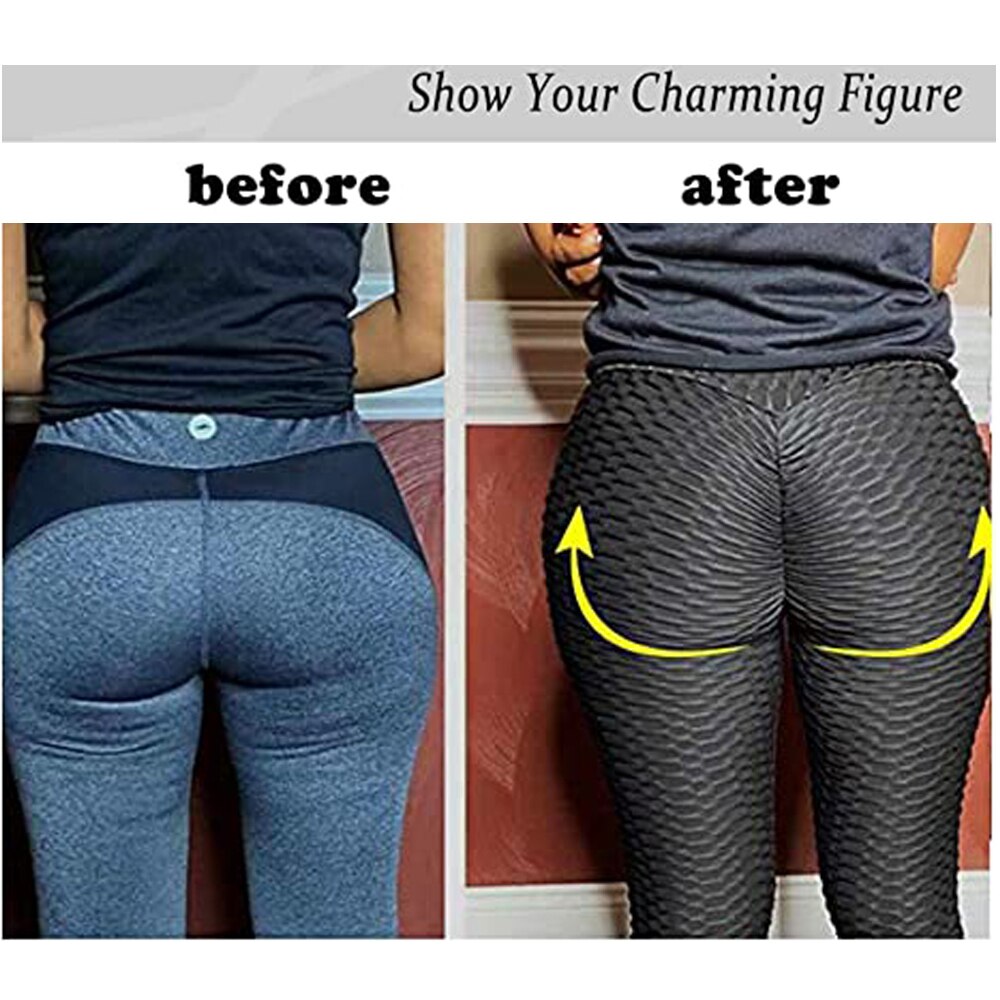 Fitness Yoga Pants Women Sexy Leggings Sport Plus Size Black leggins Jacquard Running Tights Gym Scrunch Anti Cellulite Leggings - DJVWellnessandPets