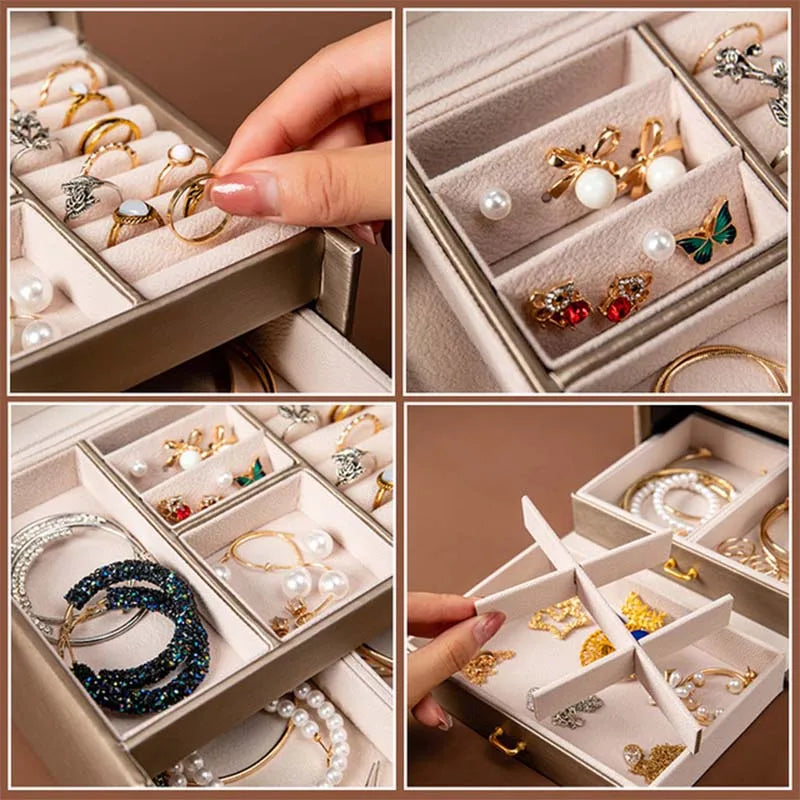 High Capacity Jewelry Box European Style 3 Layers