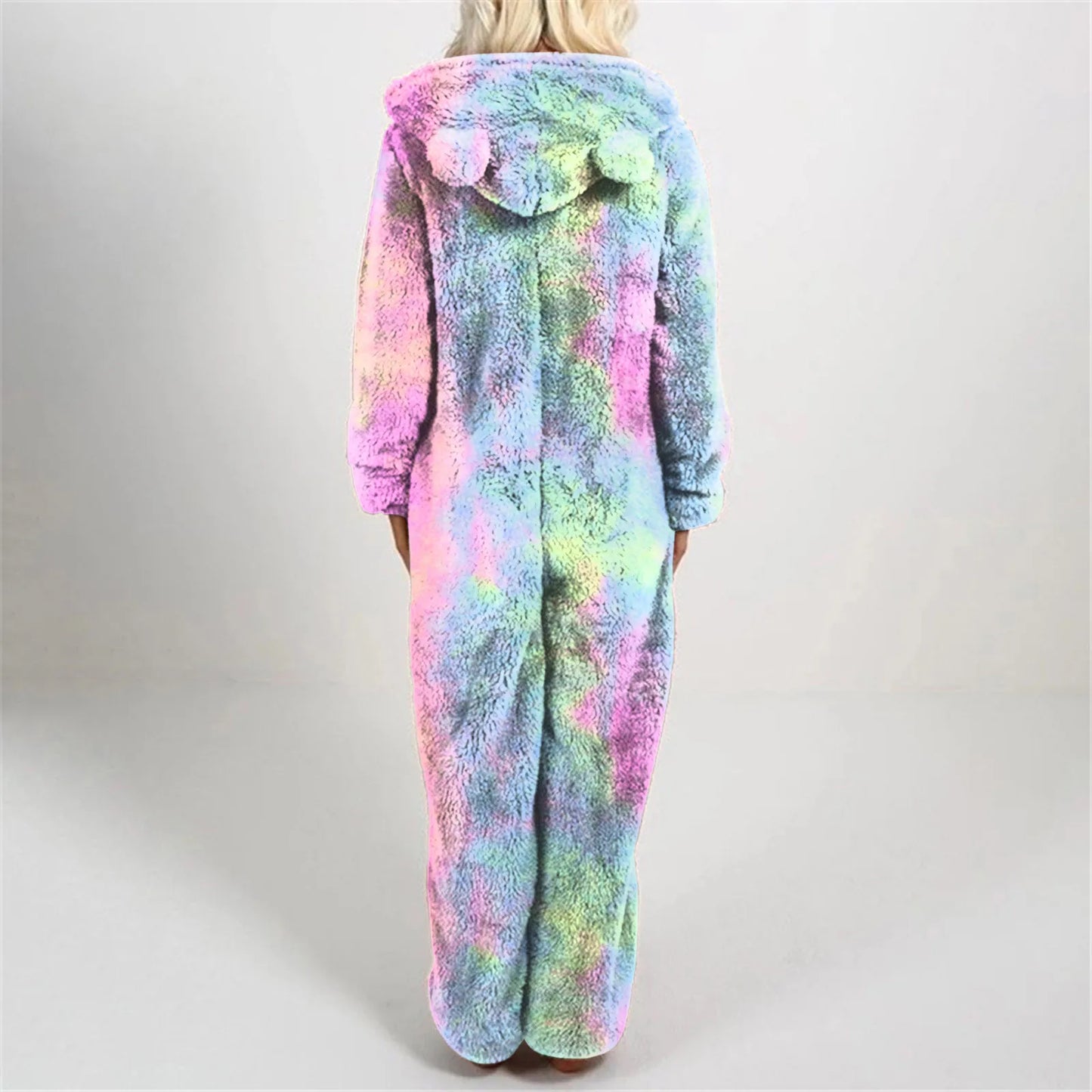 Winter Warm Tie Dye Pyjamas Women Onesize