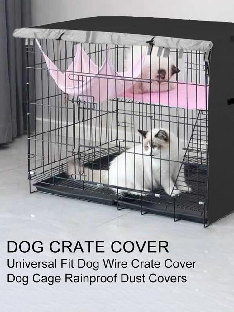 Pet Dog Cage Cover Dustproof Waterproof Kennel Cover Outdoor Foldable Dogs Cage Accessory Rainproof Sunscreen House Cover