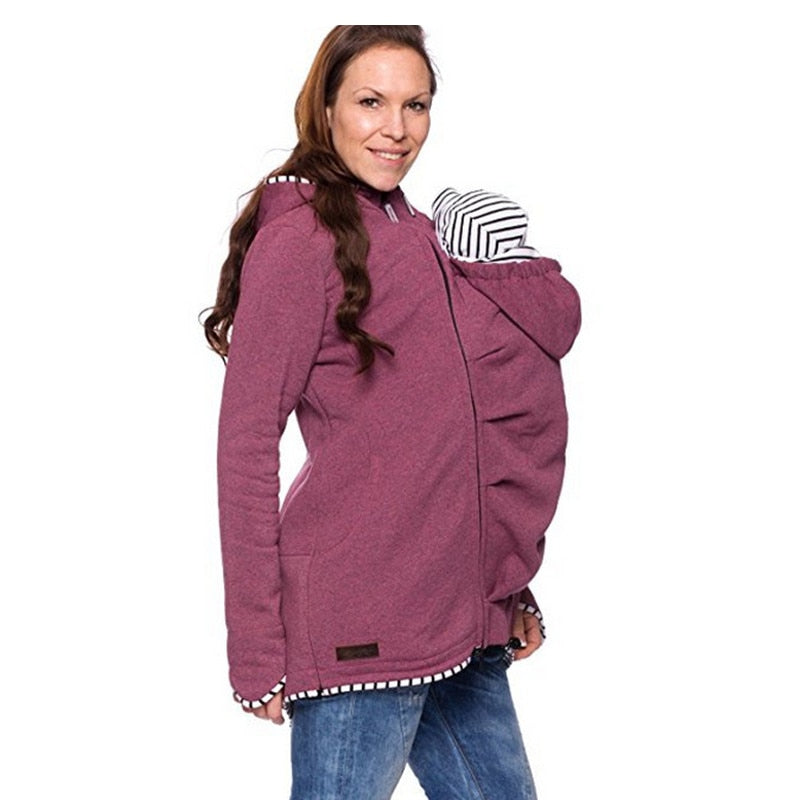 Maternity Women Clothes Baby Carrier Jacket Kangaroo Spring Autumn Maternity Coat With Zipper Hoodie For Pregnant Women B0034