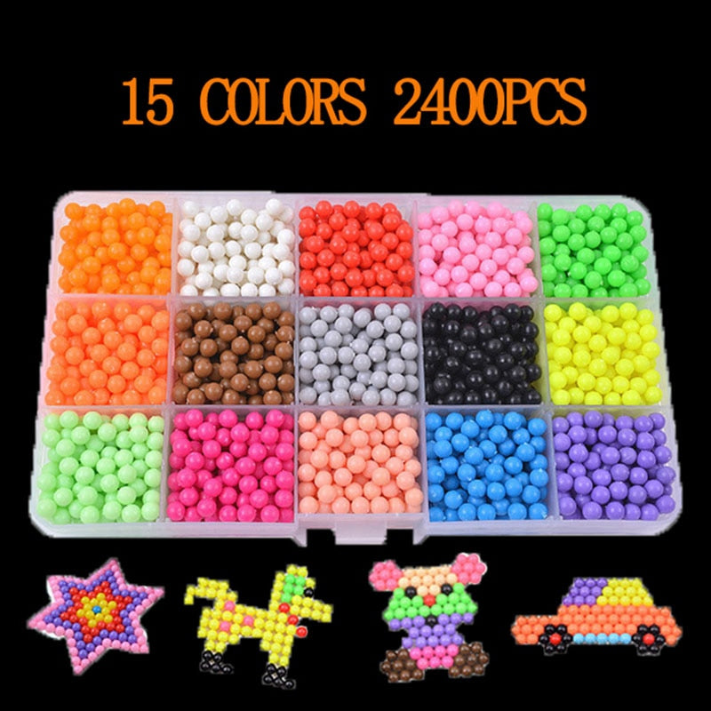 6000 pcs DIY Magic beads Animal Molds Hand Making 3D Puzzle Kids Educational beads Toys for Children Spell Replenish