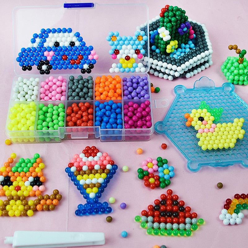 6000 pcs DIY Magic beads Animal Molds Hand Making 3D Puzzle Kids Educational beads Toys for Children Spell Replenish
