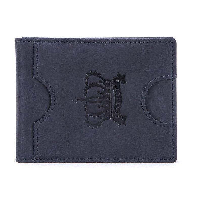 CONTACT'S men RFID Genuine Leather Card Wallet Slim Bifold  Money Clip Mini Purse Women Men Money Coin bag card holder pocket