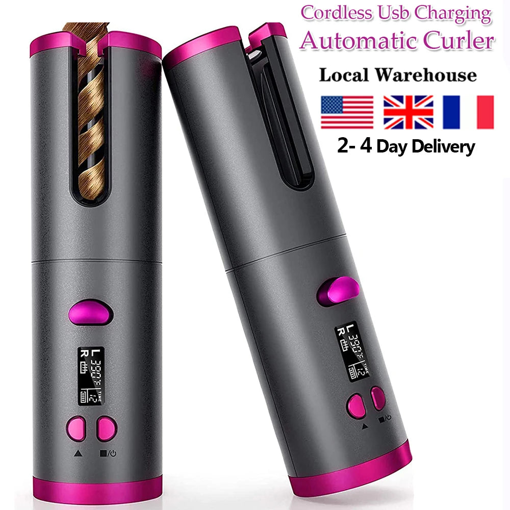 Cordless Automatic Hair Curler Portable Wireless USB