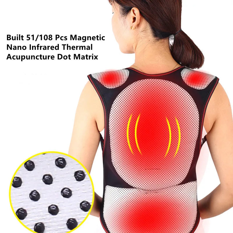 Pain Relief Vest Tourmaline Self-heating Magnetic Therapy Waist Back Shoulder Posture