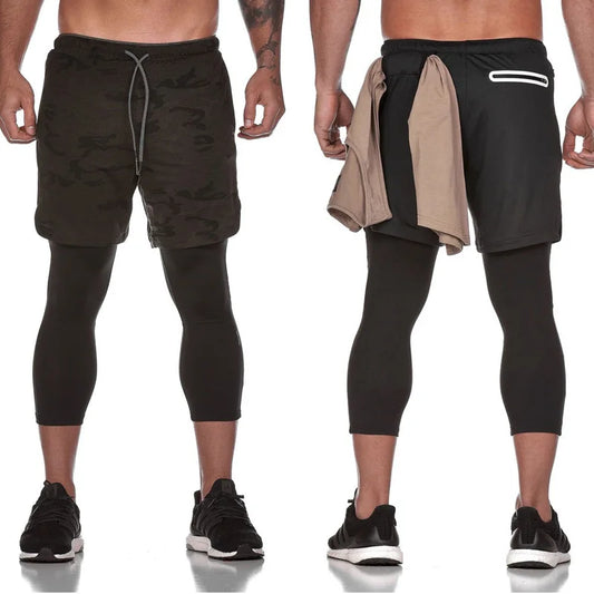 Men’s 2 In 1 Running Pants