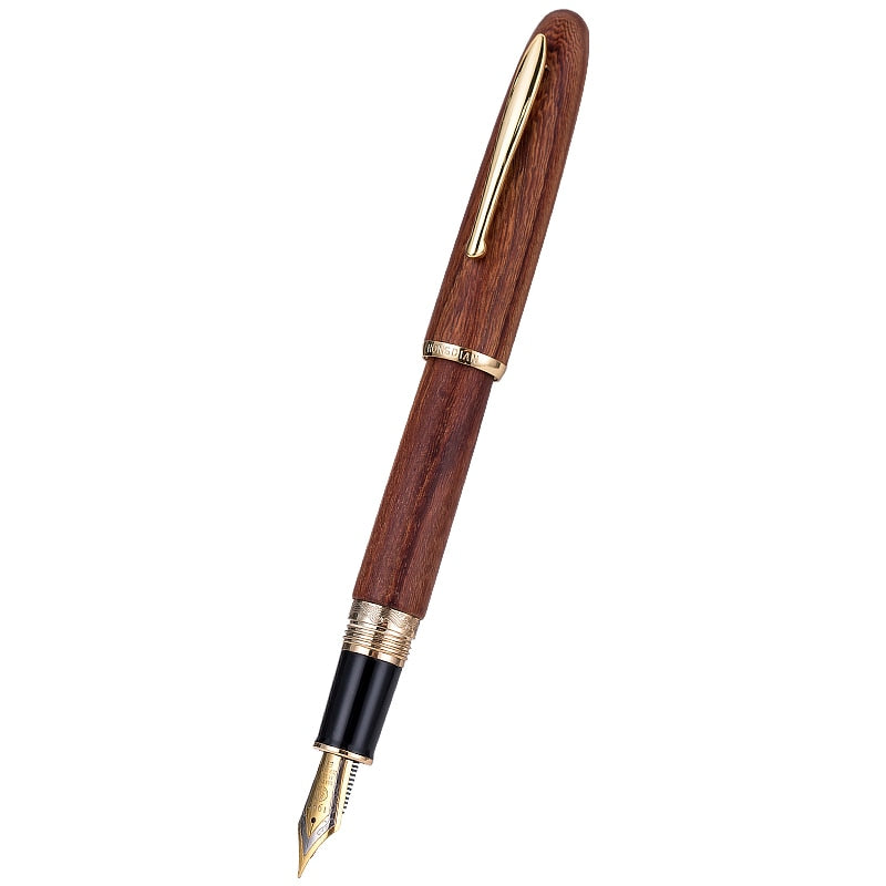 LT Hongdian 660 Wooden Fountain Pen Natural Handmade Jupiter High-grade Mahogany Pen EF/F  Writing Ink Pen For Gift