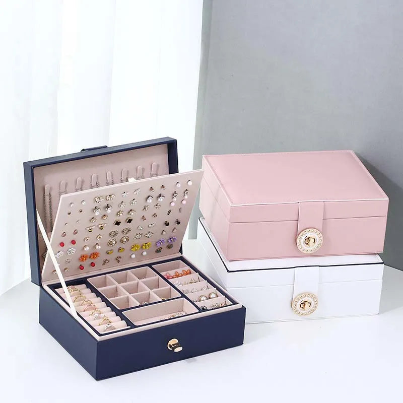 New Jewelry Box Portable Necklace Earrings Rings Holder