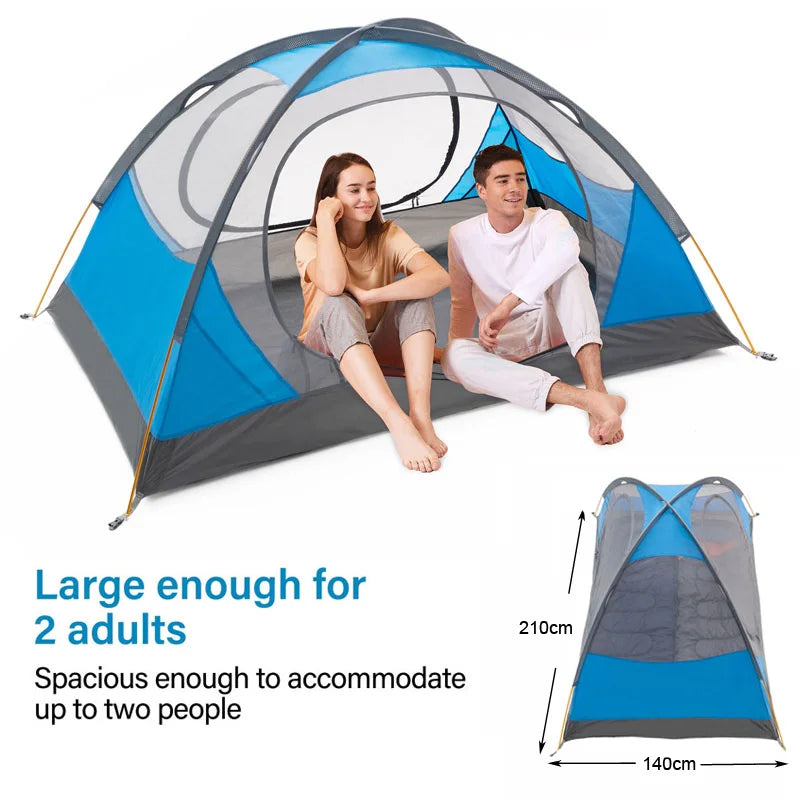 BSWOLF Camping Tent 2 Person Aluminum Pole Lightweight Tourist Tent Double Layer Portable Tent for Hiking,Travelling