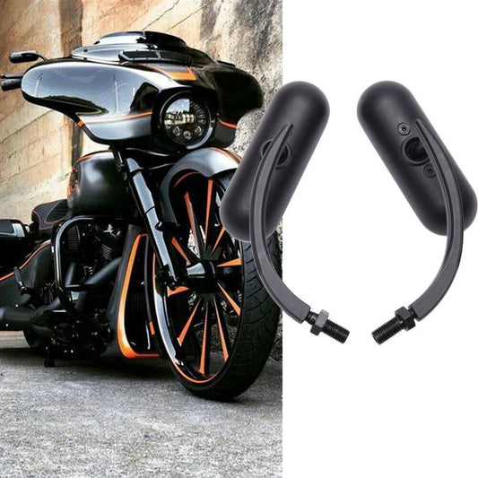 Universal Motorcycle Rearview Side Rear View Mirror For Harley Davidson Touring Road Street Glide Black Chrome Accessories