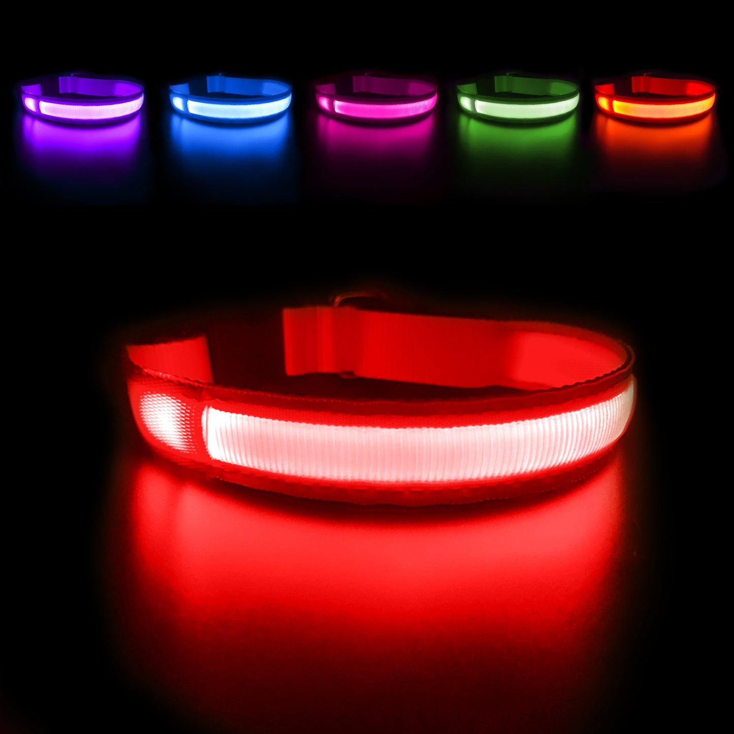 MASBRILL LED Dog Collar Luminous Pet Supplies Dog Collar Waterpoof Safety Glow Necklace Flashing Lighting Up Collars Accessories