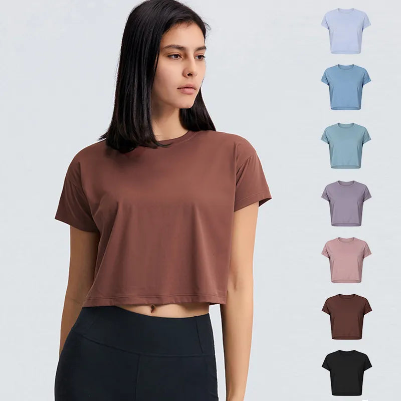 Loose Blouses Plus Size Seamless Sport T-shirts