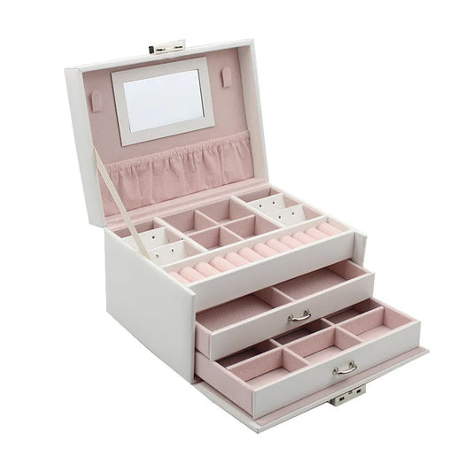 New 3-layers PU Jewelry Box Organizer Large