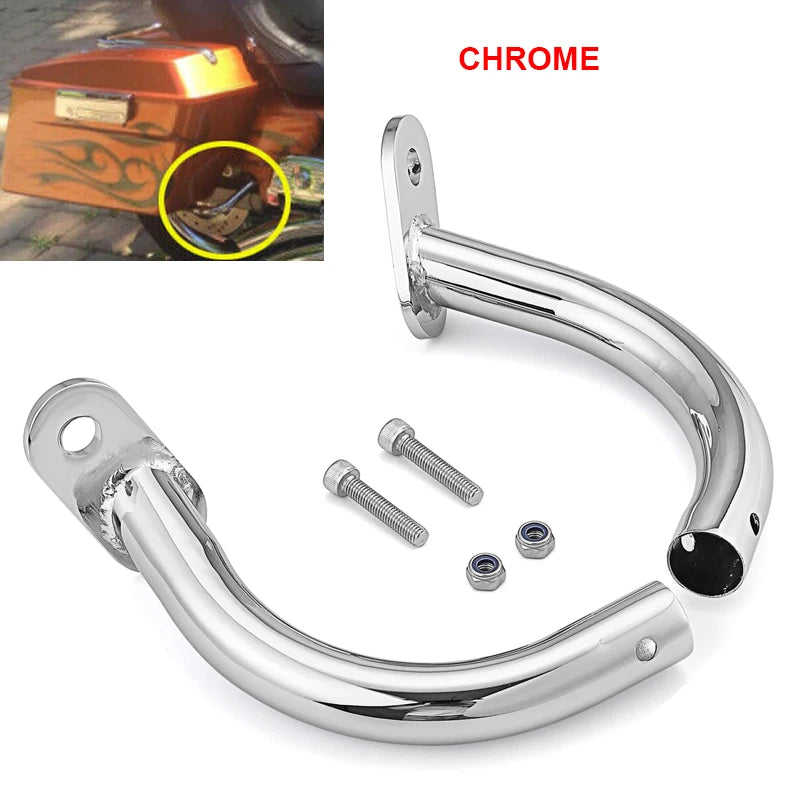 Motorcycle Chrome Gloss Black Saddlebag Guard Eliminator Bracket For Harley Davidson Electra Glide FLHT  1997-2008