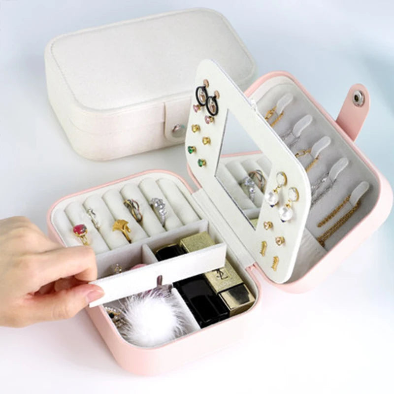 Jewelry Casket Locked Box Compartment Portable